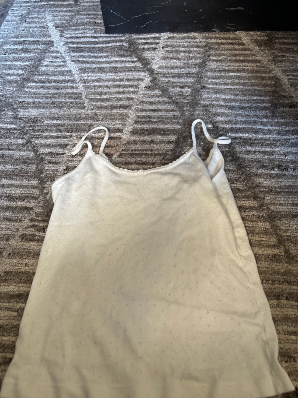 Brandy Melville White Eyelet Spaghetti Strap Cami Tank